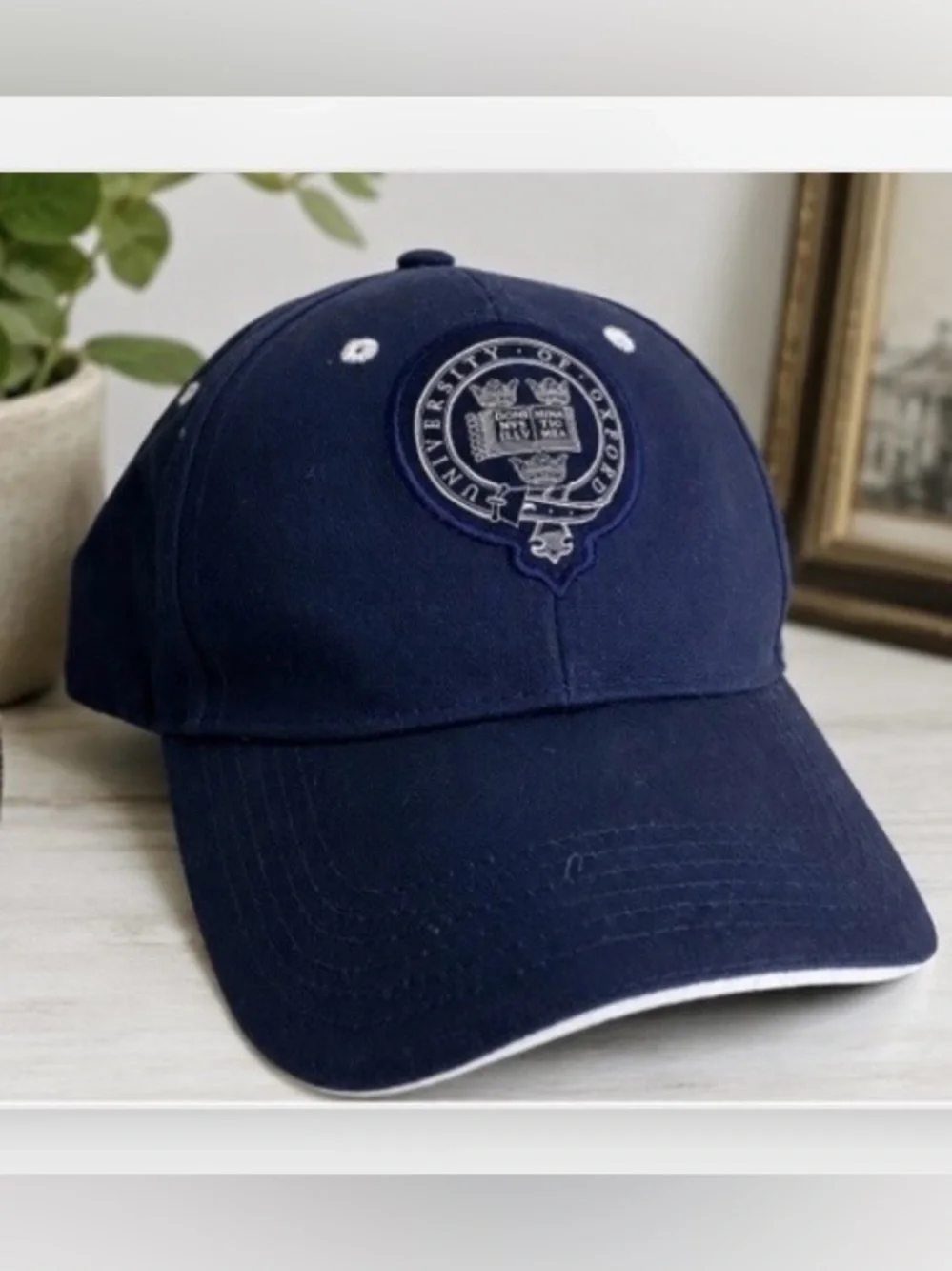 University of Oxford Cap Navy Embroidered Crest Adjustable Strapback Official